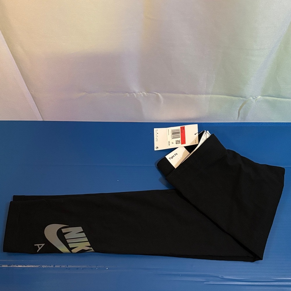 Nike Kids Black Leggings with Reflective Logo